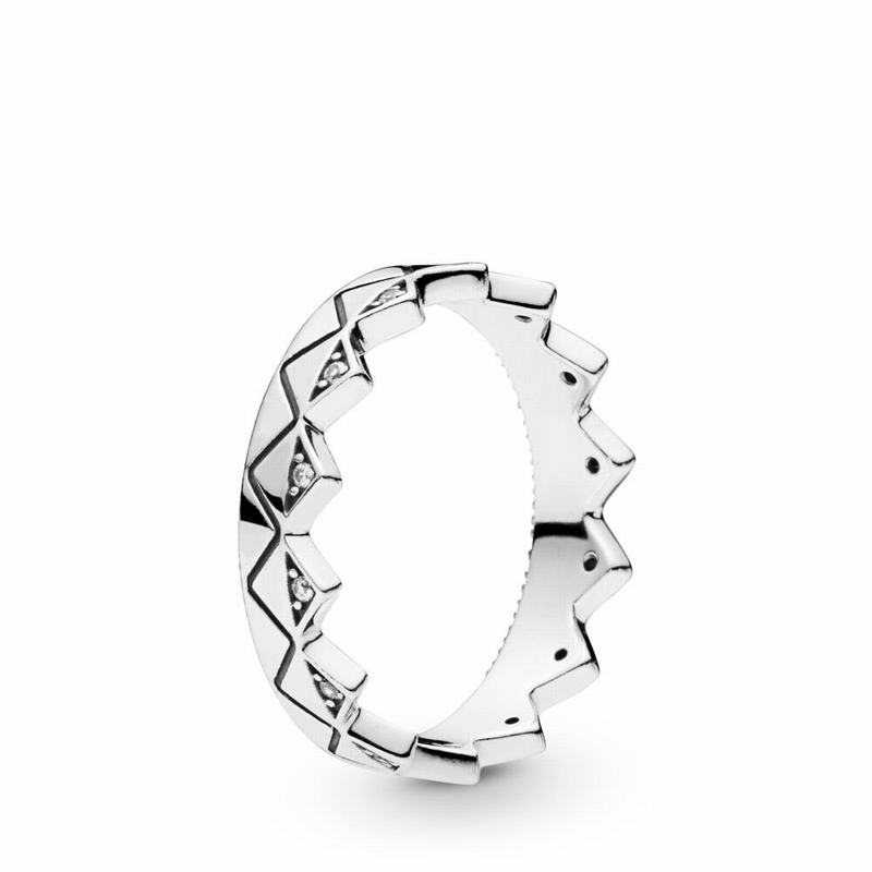 Pandora Exotic Crown Stackable Ring - Sterling Silver/Cubic Zirconia - Canada | TI7802TI